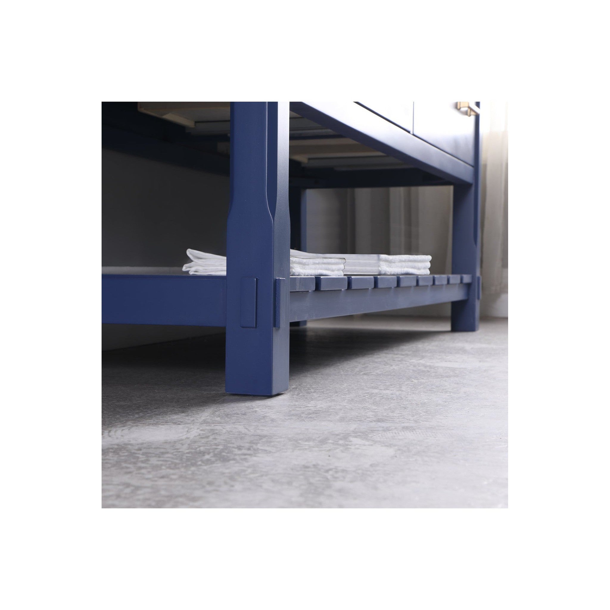 Georgia 60" Double Bathroom Vanity Set in Jewelry Blue and Composite Carrara White Stone Top with White Farmhouse Basin without Mirror