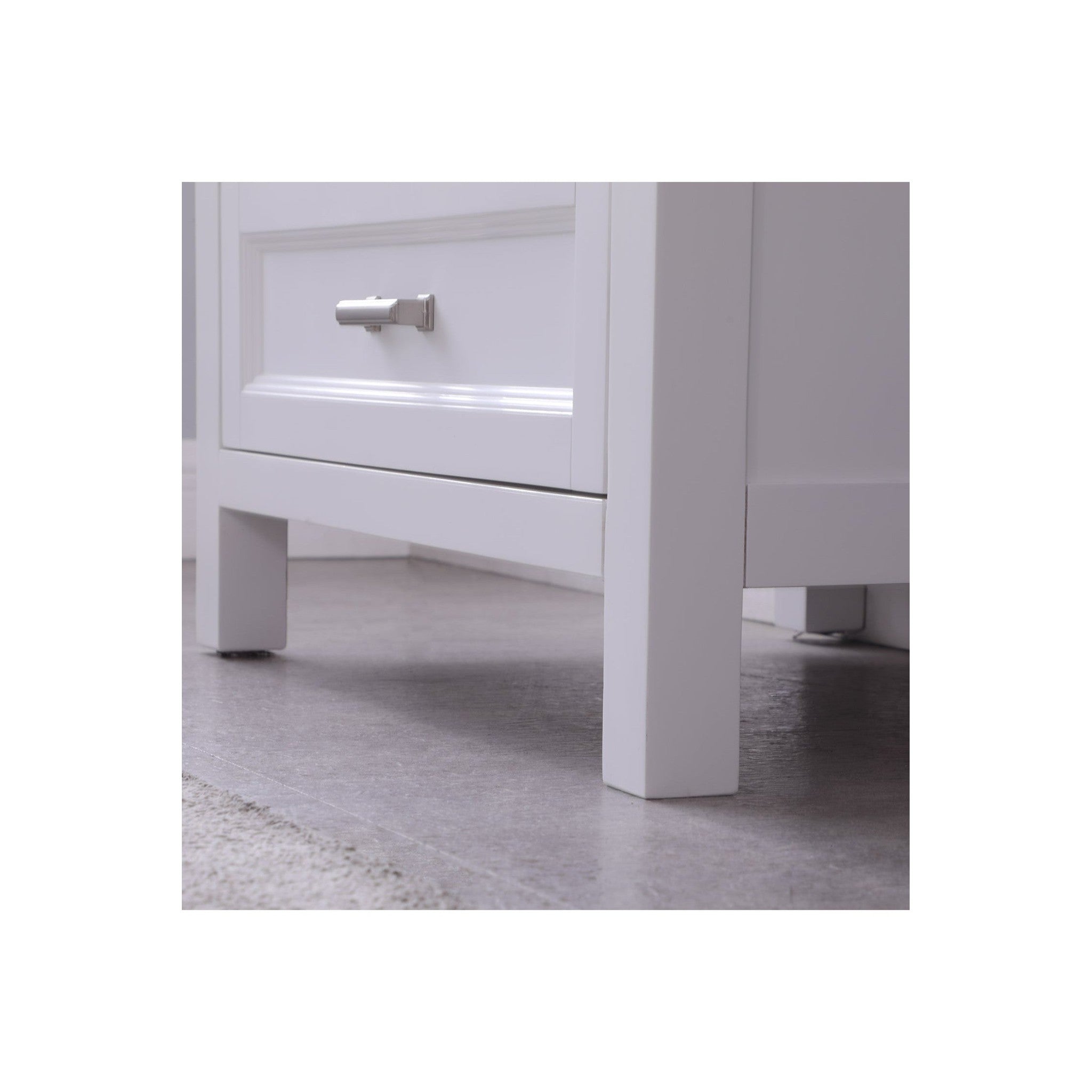 Isla 30" Single Bathroom Vanity Set in White and Carrara White Marble Countertop without Mirror