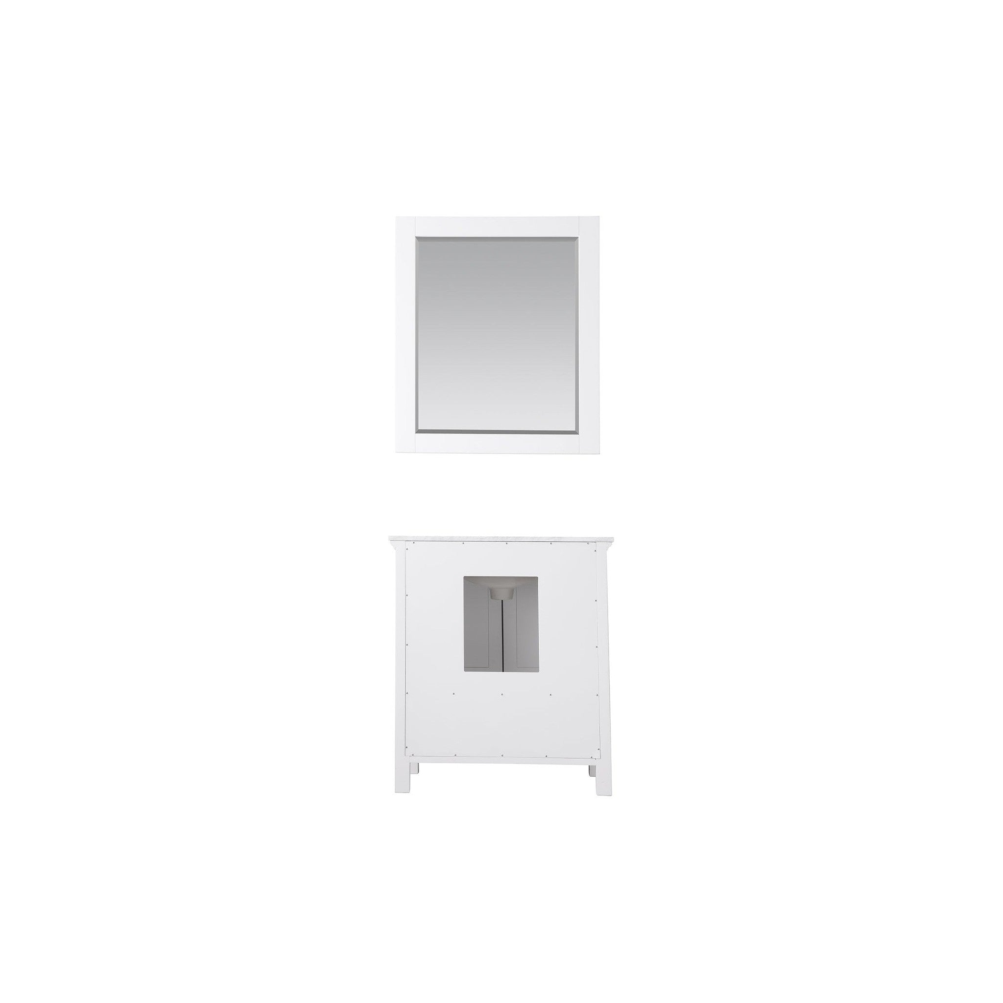 Isla 30" Single Bathroom Vanity Set in White and Carrara White Marble Countertop with Mirror