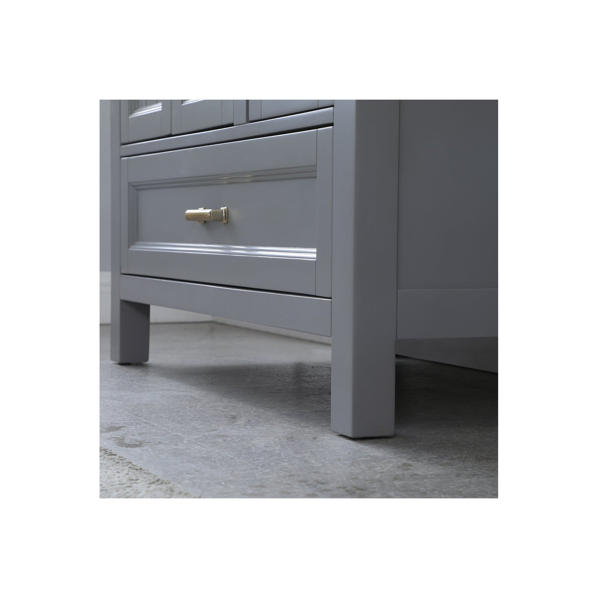 Isla 36" Single Bathroom Vanity Set in Gray and Carrara White Marble Countertop with Mirror