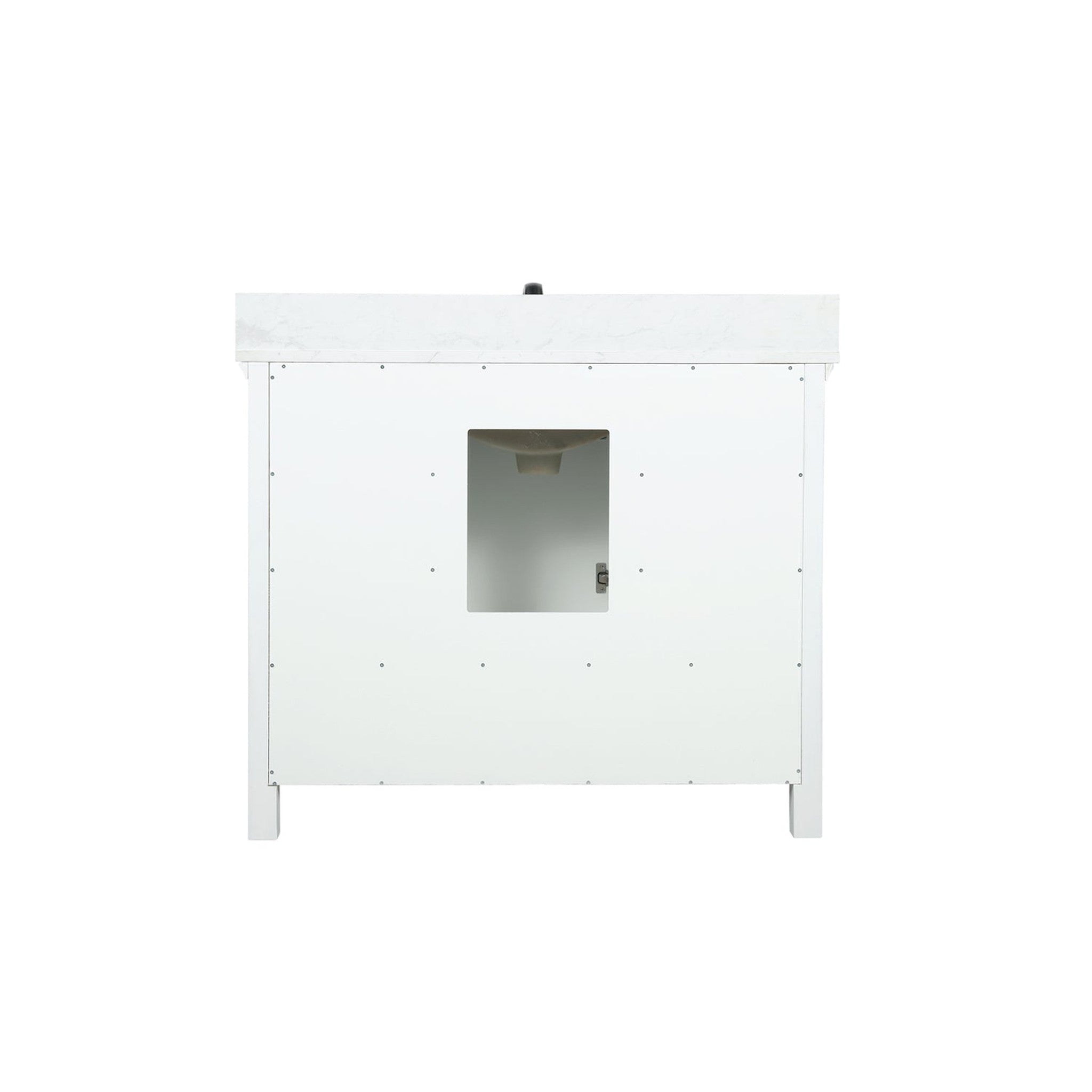 Isla 42" Single Bathroom Vanity Set in White and Carrara White Marble Countertop without Mirror