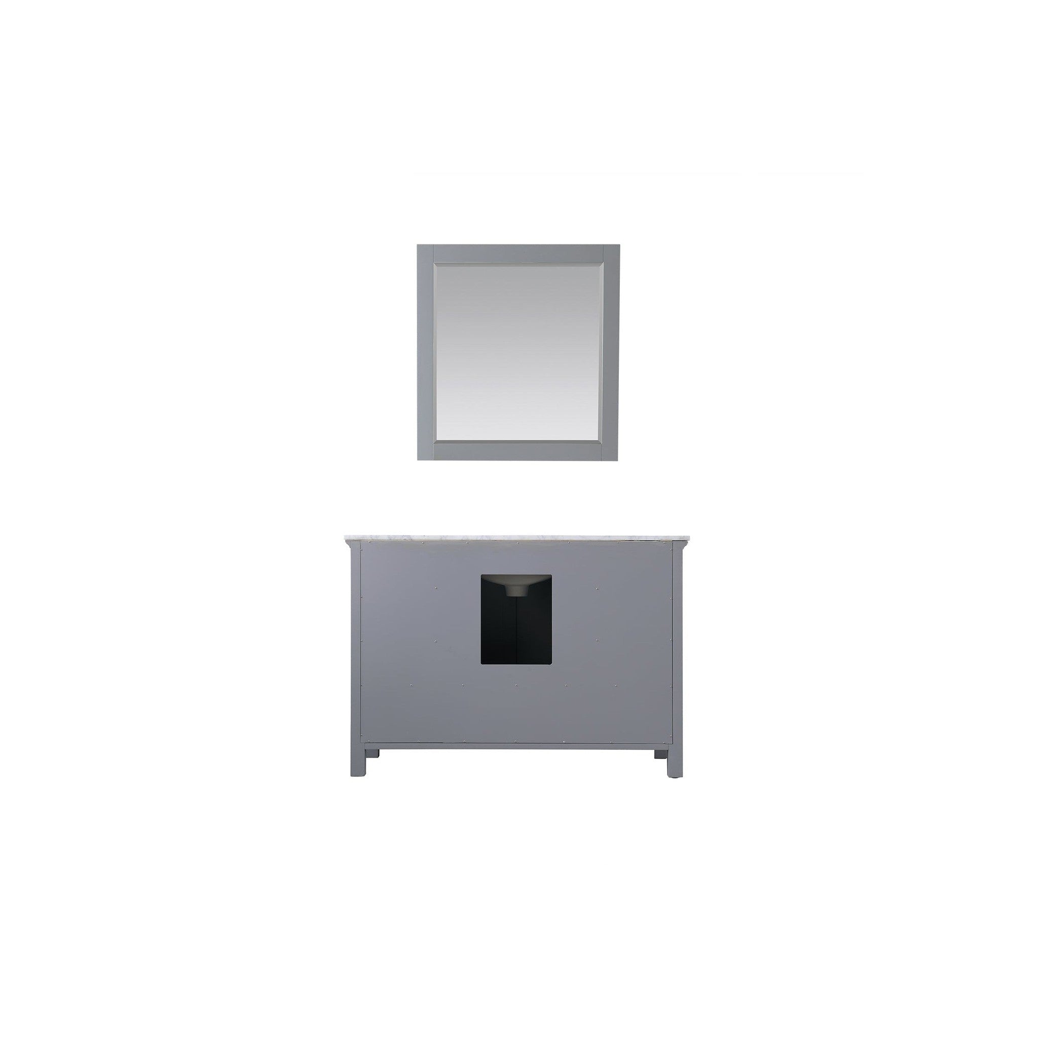 Isla 48" Single Bathroom Vanity Set in Gray and Carrara White Marble Countertop with Mirror