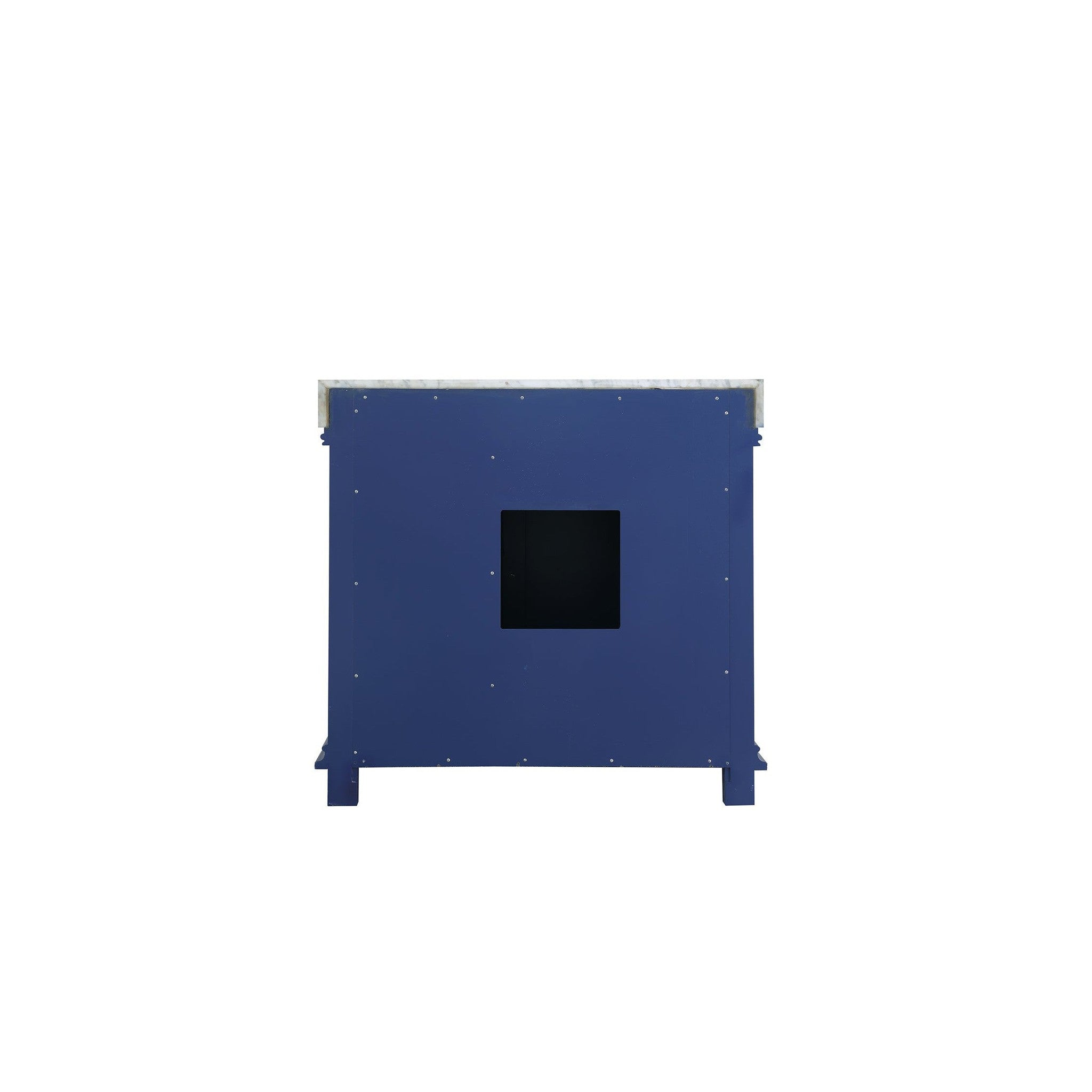 Jardin 36" Single Bathroom Vanity Set in Jewelry Blue and Carrara White Marble Countertop without Mirror