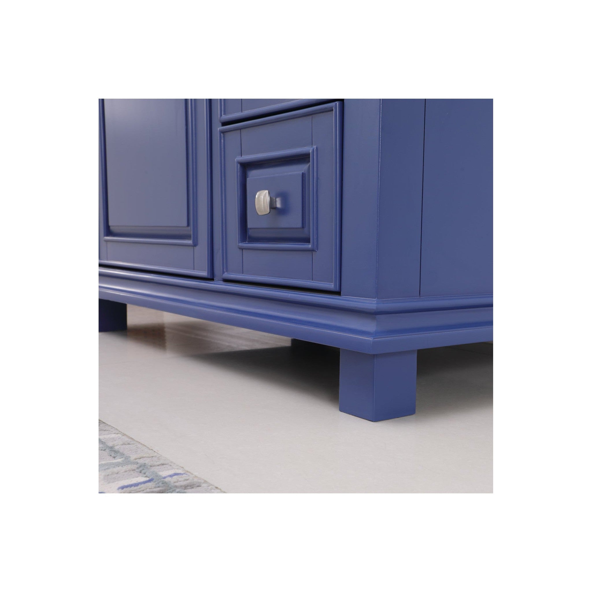 Jardin 36" Single Bathroom Vanity Set in Jewelry Blue and Carrara White Marble Countertop without Mirror