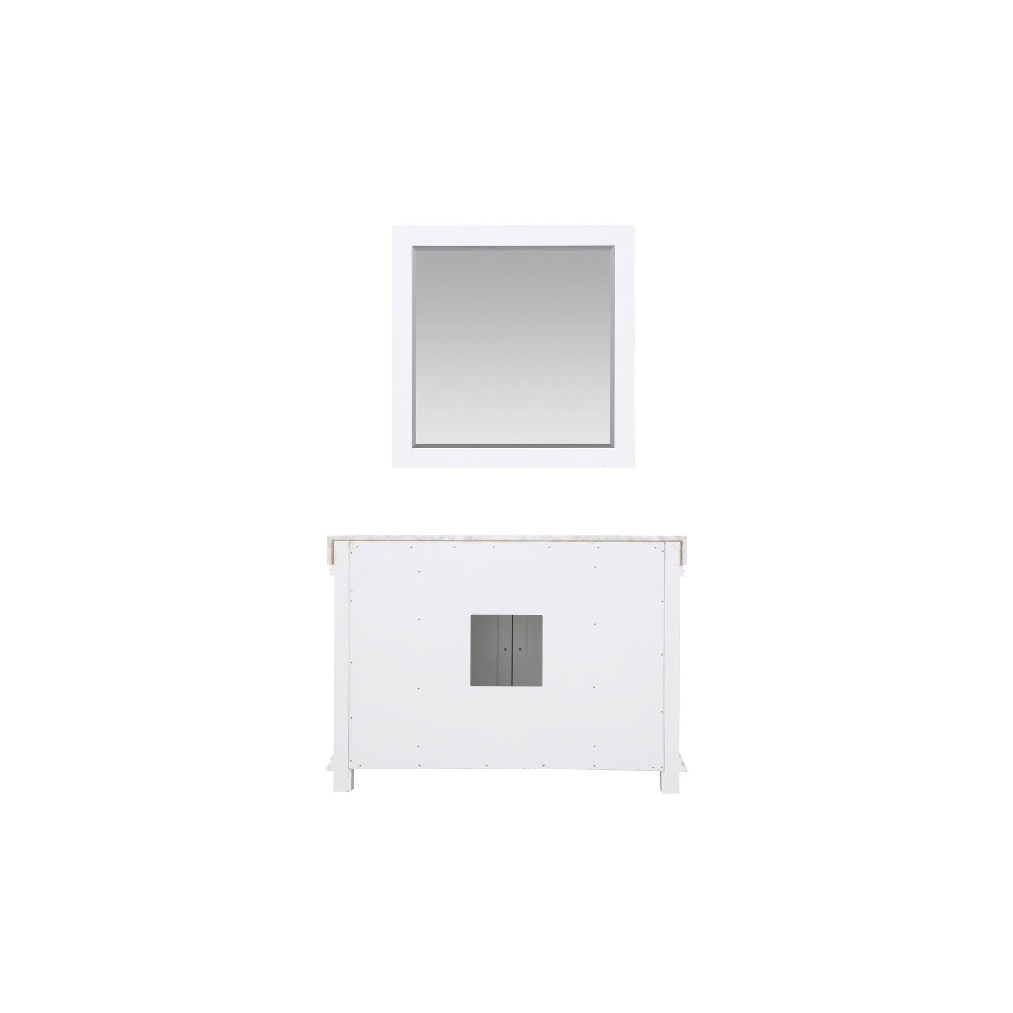 Jardin 48" Single Bathroom Vanity Set in White and Carrara White Marble Countertop with Mirror