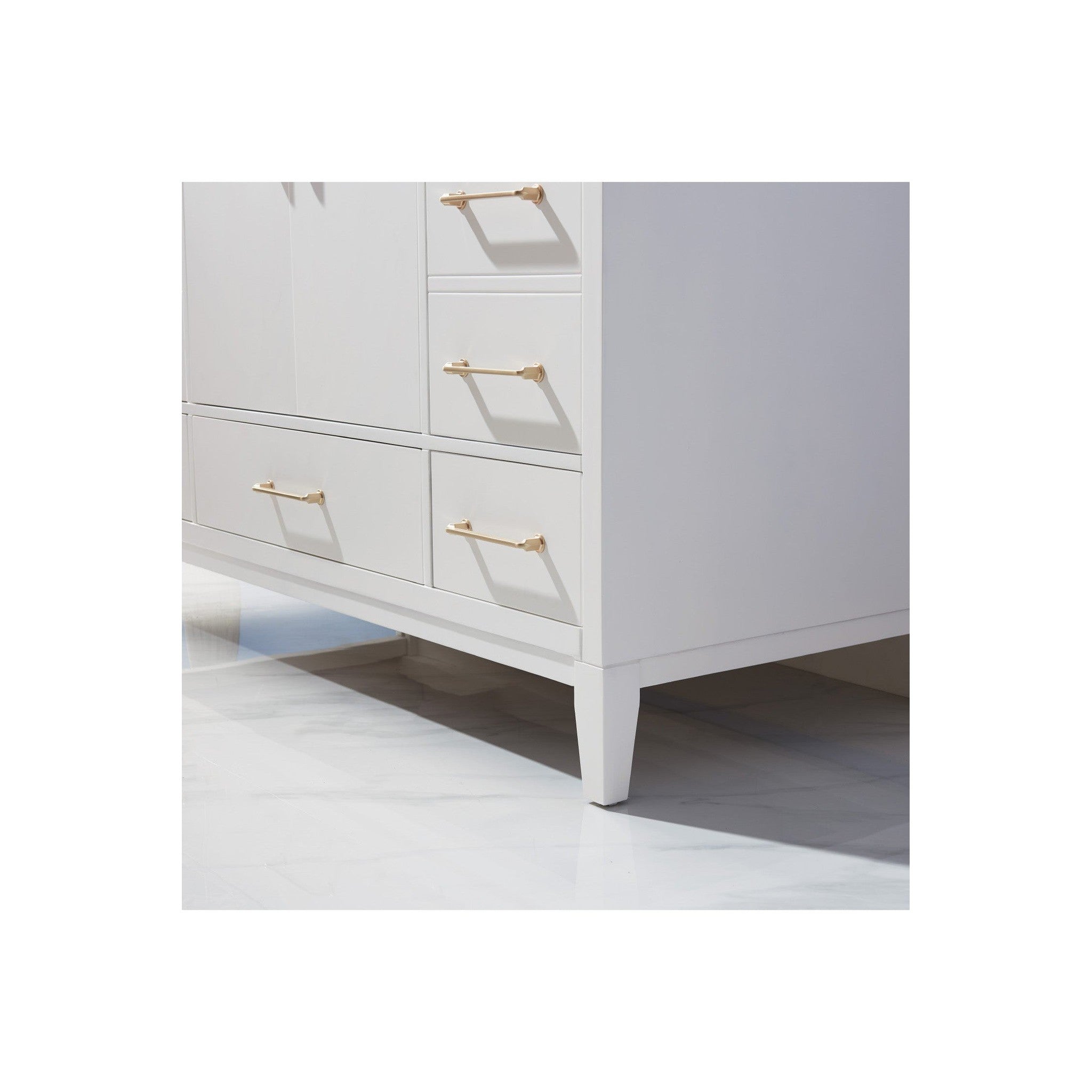 Sutton 48" Single Bathroom Vanity Set in White and Carrara White Marble Countertop with Mirror
