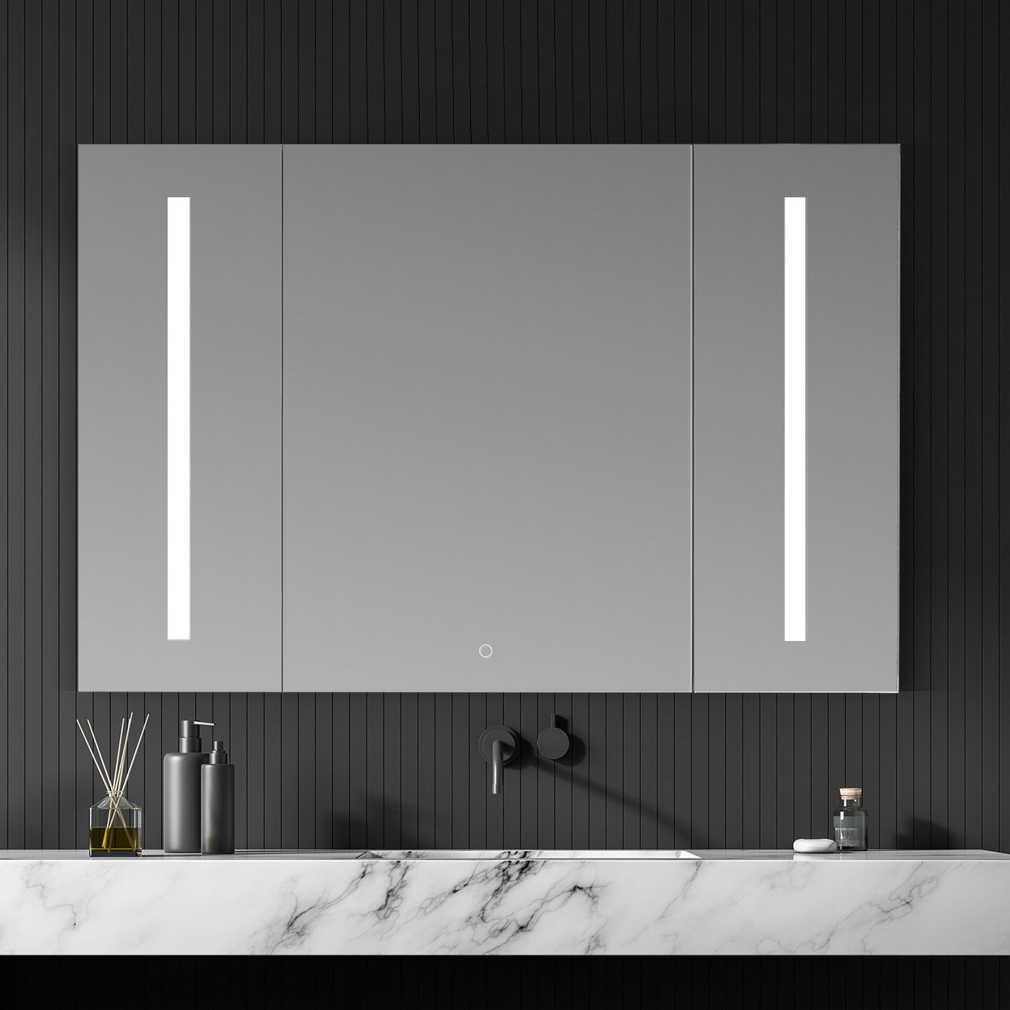 Catola Rectangle 48" Frameless Surface-Mount/Recessed LED Lighted Bathroom Medicine Cabinet