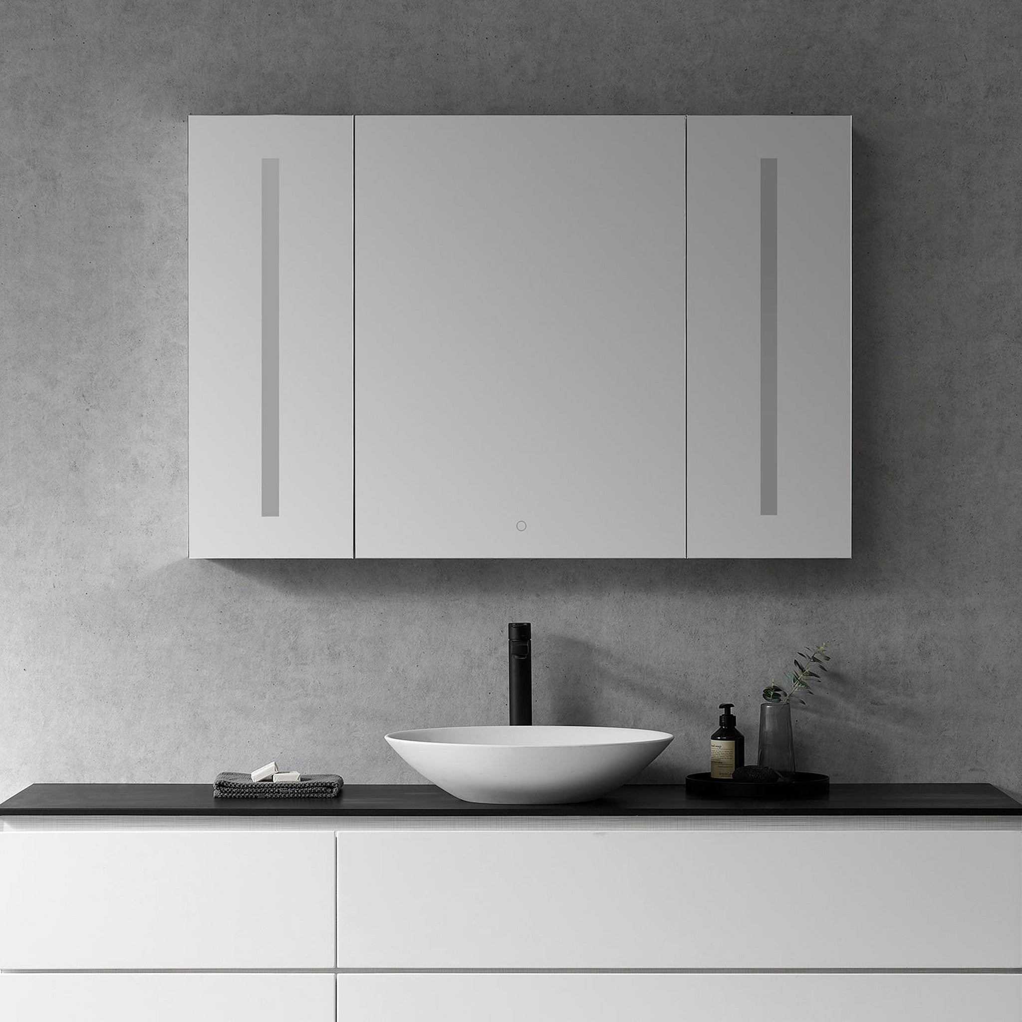 Catola Rectangle 48" Frameless Surface-Mount/Recessed LED Lighted Bathroom Medicine Cabinet