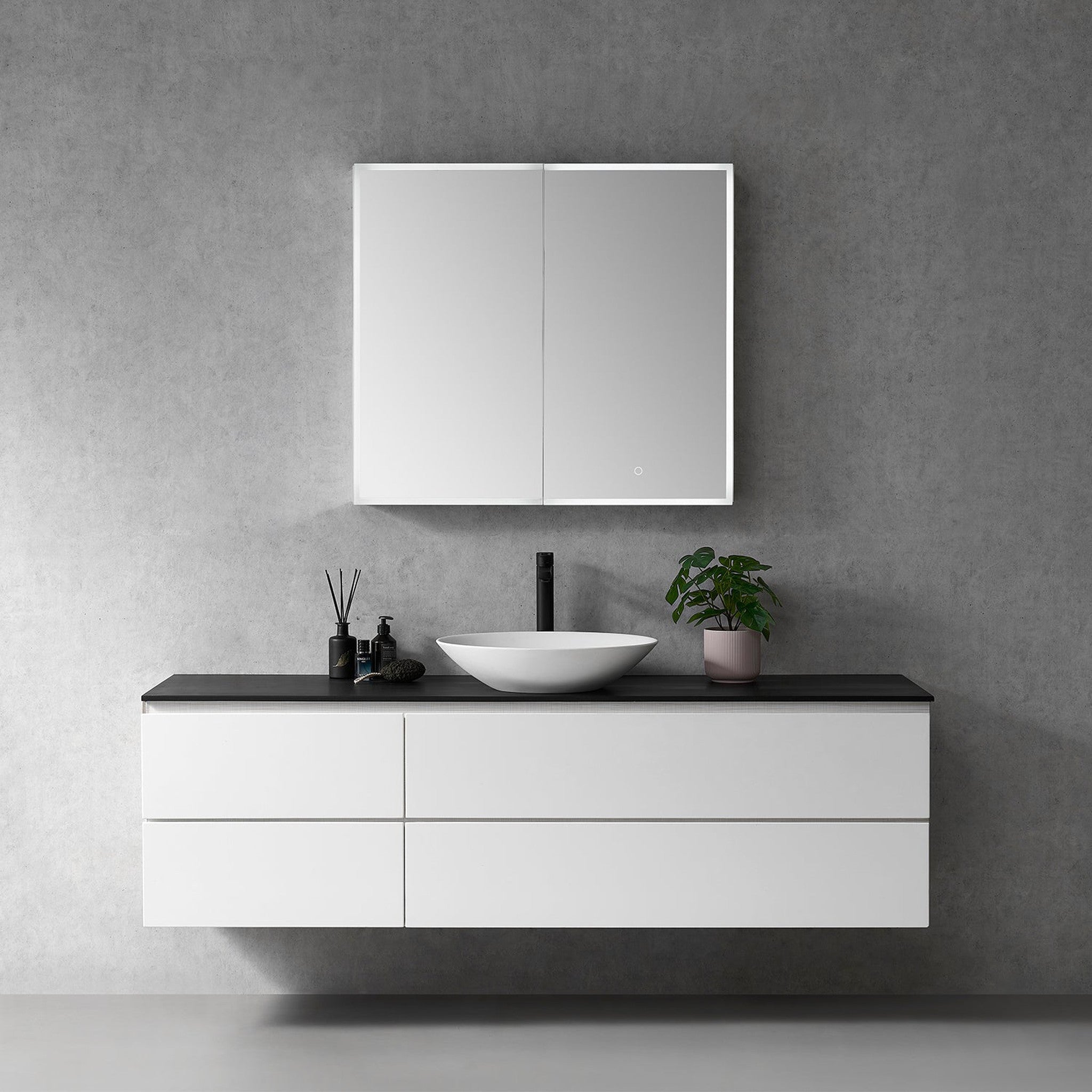 Carsoli Rectangle 36" Frameless Surface-Mount/Recessed LED Lighted Bathroom Medicine Cabinet