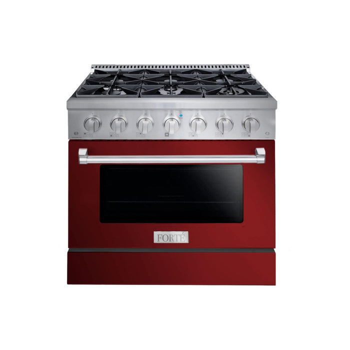 36 Inch Gas Freestanding Range in Burgundy