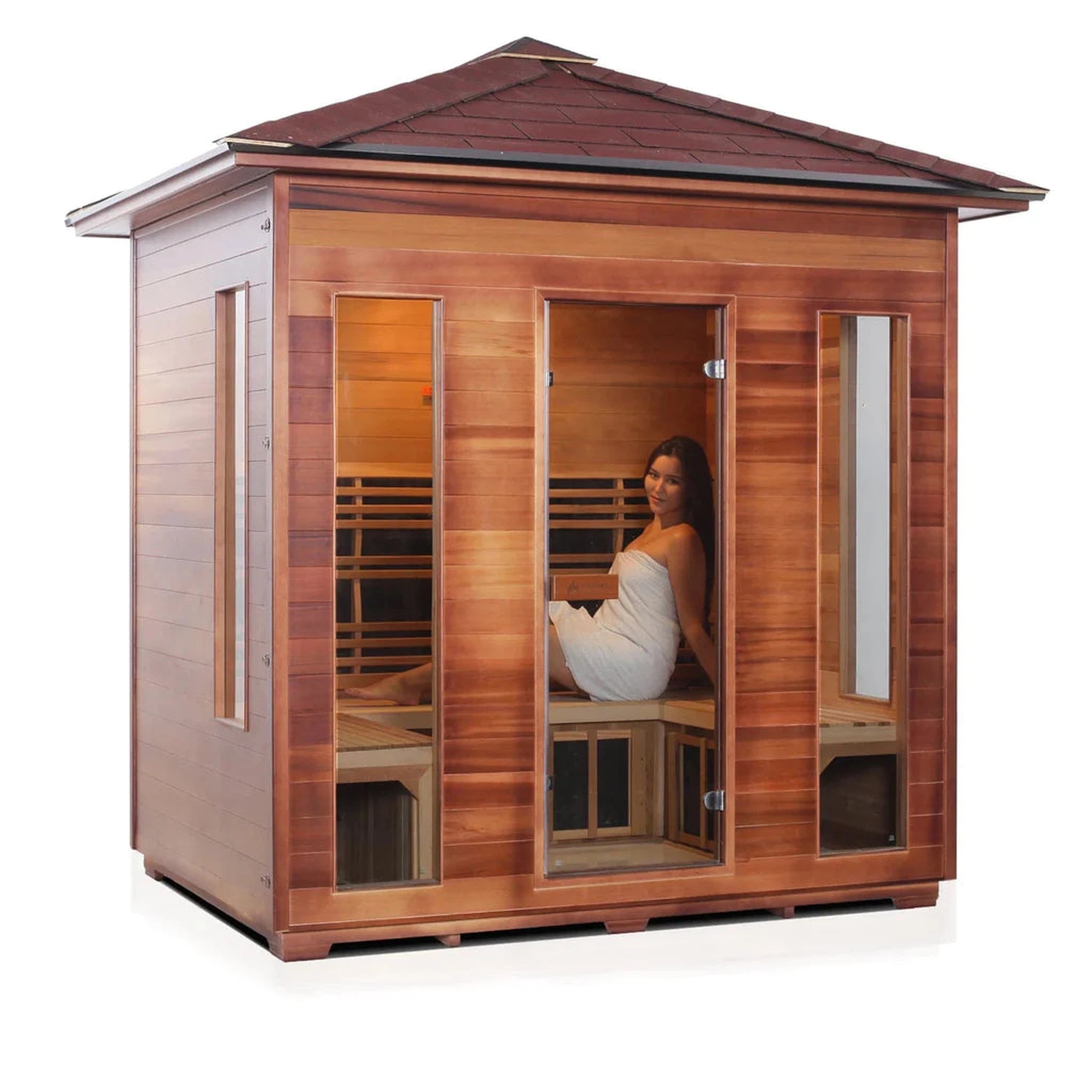 Enlighten Full Spectrum Infrared RUSTIC Sauna - 5 Person Sauna
