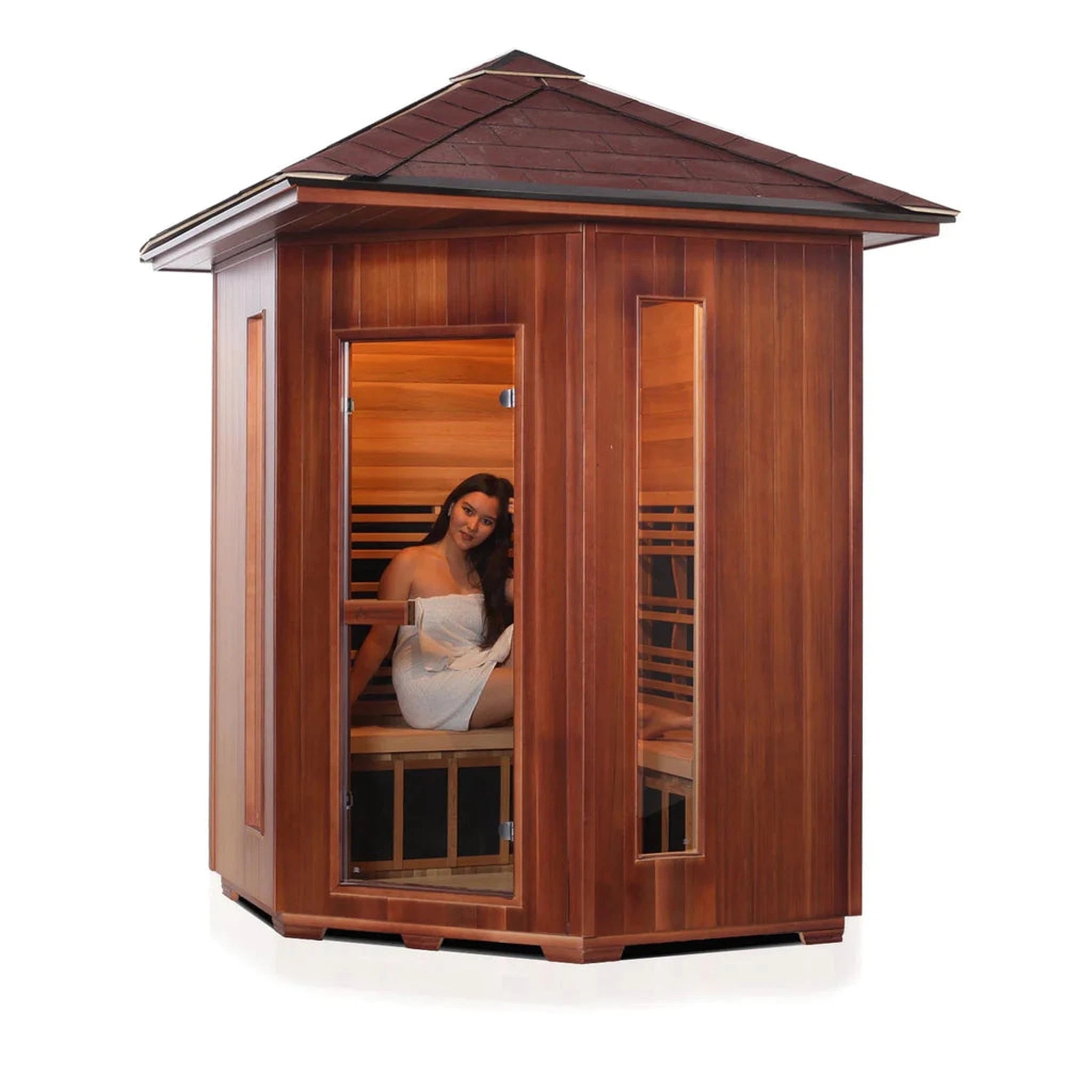 Enlighten Rustic Full Spectrum Infrared Sauna - 4 Person Sauna