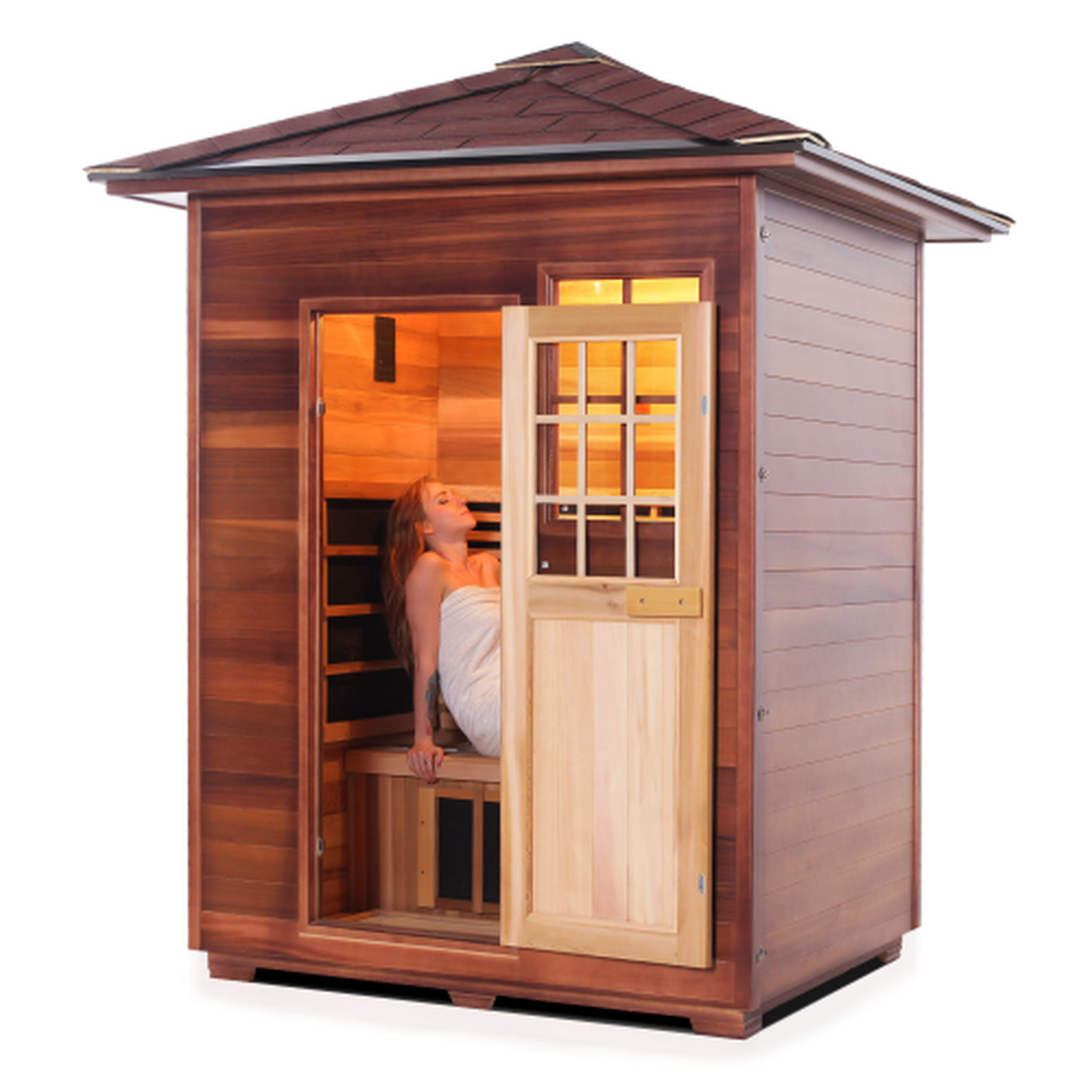 Enlighten Sapphire Infrared/Traditional Hybrid Sauna - 3 Person Sauna