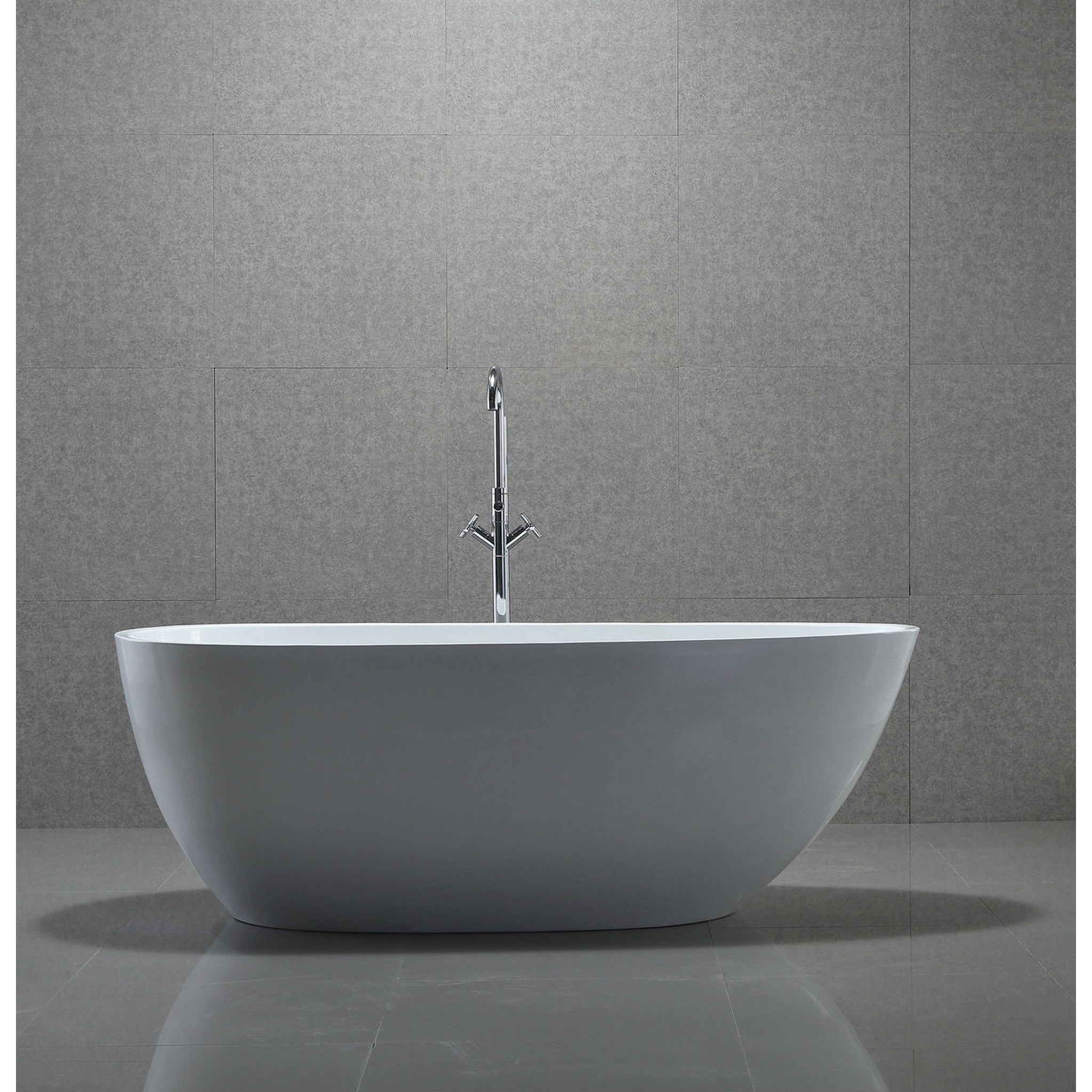 Legion Furniture 68" White Acrylic Tub - No Faucet