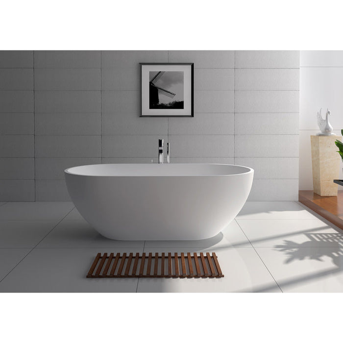 Legion Furniture 70.1" White Matt Solid Surface Tub - No Faucet