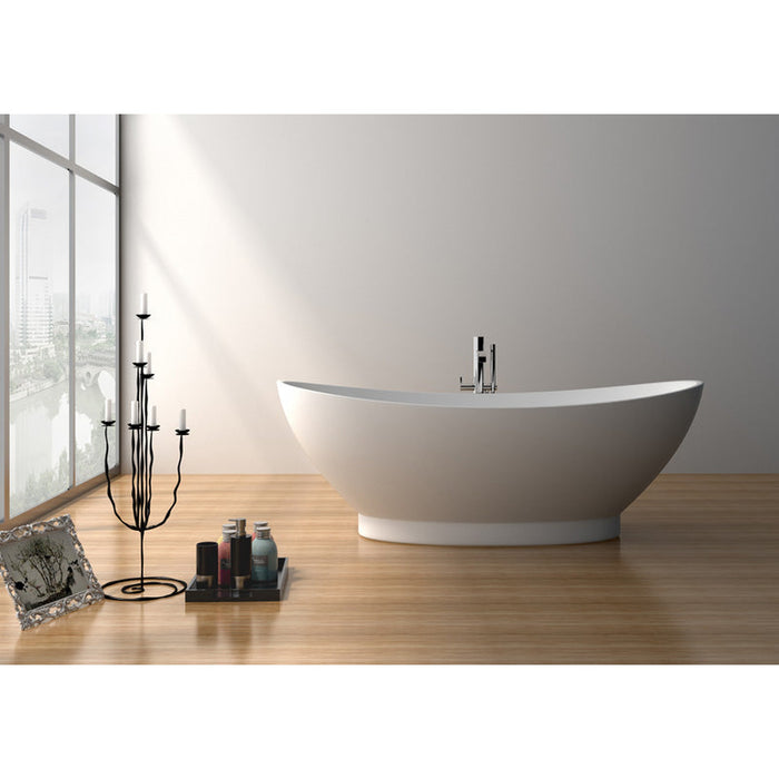Legion Furniture 70.7" White Matt Solid Surface Tub - No Faucet