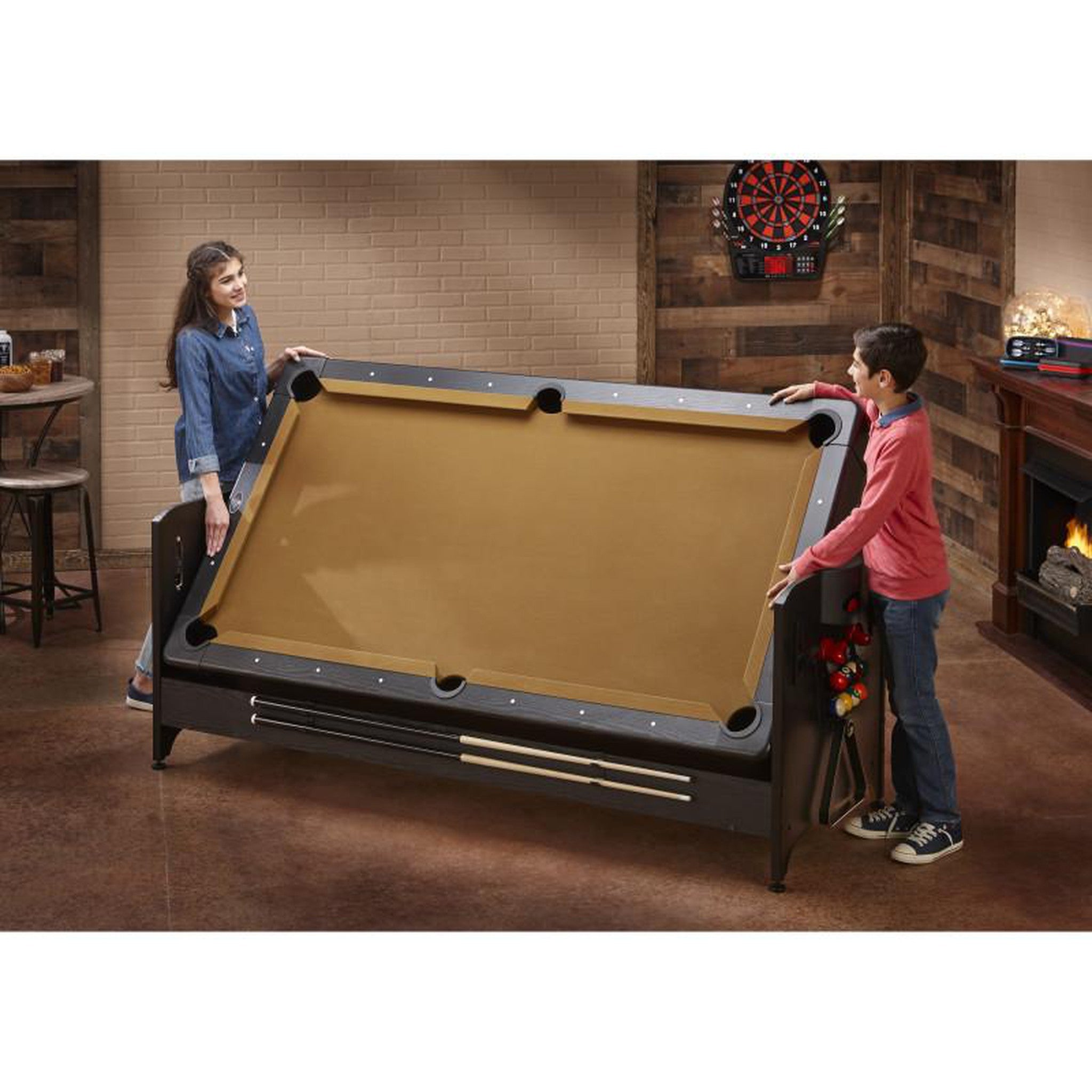 Fat Cat Original 3-in-1 Tan 7' Pockey™ Multi-Game Table