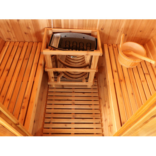 Sunray Solace 2-Person Traditional Barrel Sauna with Harvia 6kW Heater