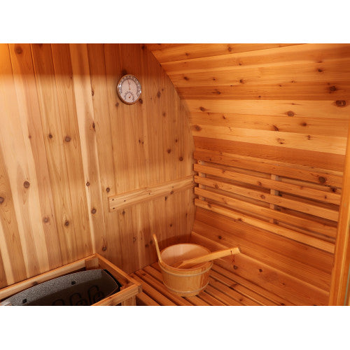 Sunray Solace 2-Person Traditional Barrel Sauna with Harvia 6kW Heater