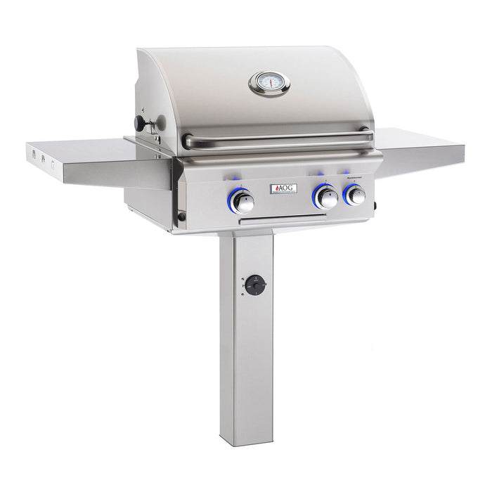 American Outdoor Grill 24 Inch Gas Grill On In-Ground Post