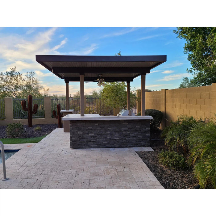 KoKoMo Aruba BBQ Island With 12' x 12' Pergola Built-In BBQ Grill