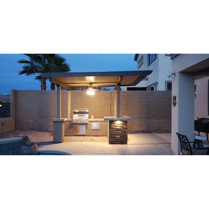 KoKoMo Aruba BBQ Island With 12' x 12' Pergola Built-In BBQ Grill