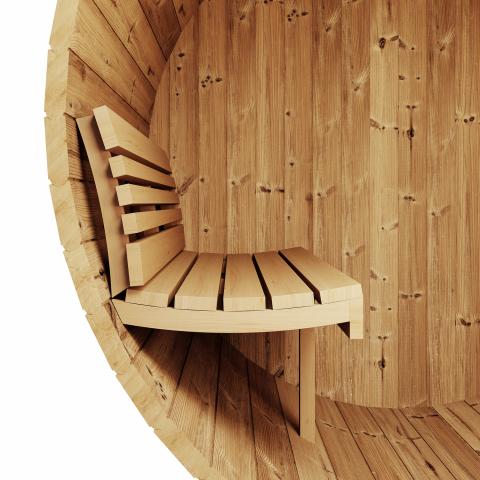 SaunaLife 4 Person 6' Long Barrel Sauna | Ergo Model E7 | Glass Front