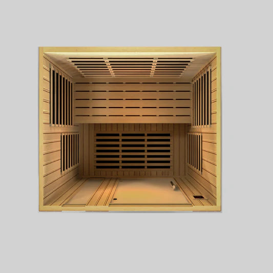 Golden Designs Dynamic "Lugano Elite" Ultra Low EMF 3-person FAR Infrared Sauna w/ Hemlock
