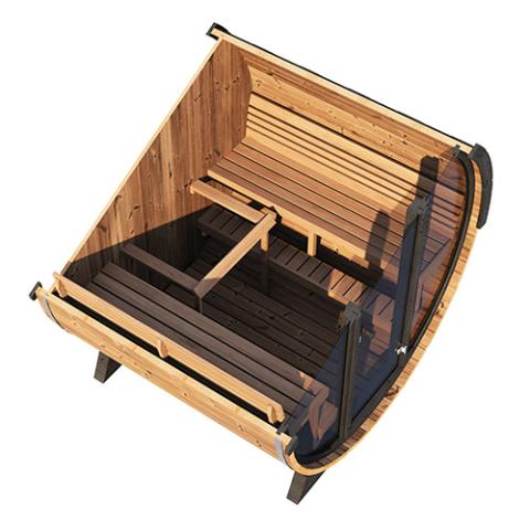 SaunaLife 4 Person 6' Long Barrel Sauna | Ergo Model EE8G