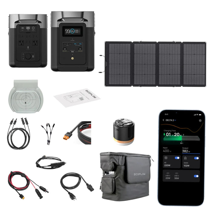 EcoFlow Eclipse Package | DELTA 2 + 1 x 220W Bifacial Portable Solar Panel + Complete Accessories