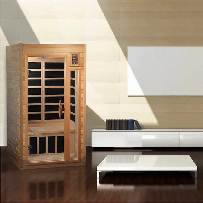 Golden Designs Geneva Elite 1-2 person PureTech™ Near Zero Infrared Sauna (Canadian Hemlock)