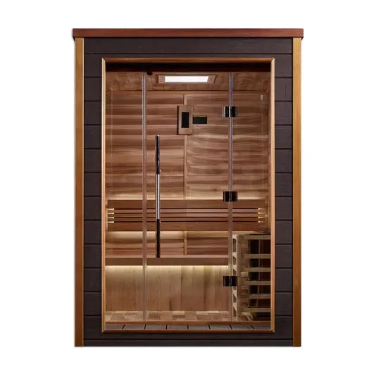 Golden Designs "Narvik" 2-Person Outdoor/Indoor Traditional Steam Sauna Canadian Red Cedar