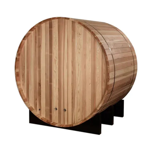 Golden Designs "St. Moritz" 2-Person Outdoor Barrel Traditional Steam Sauna - Pacific Cedar
