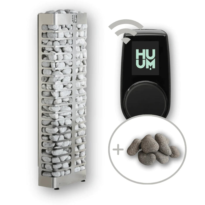 HUUM STEEL Mini 3.5kW Electric Heater Package w/ UKU Wifi Controller and Stones