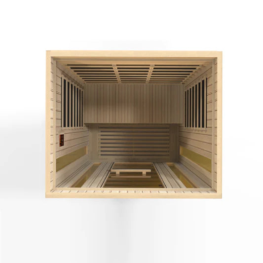 Golden Designs Maxxus "Trinity" Dual Tech 3-person Low EMF FAR Infrared Sauna (Canadian Hemlock)