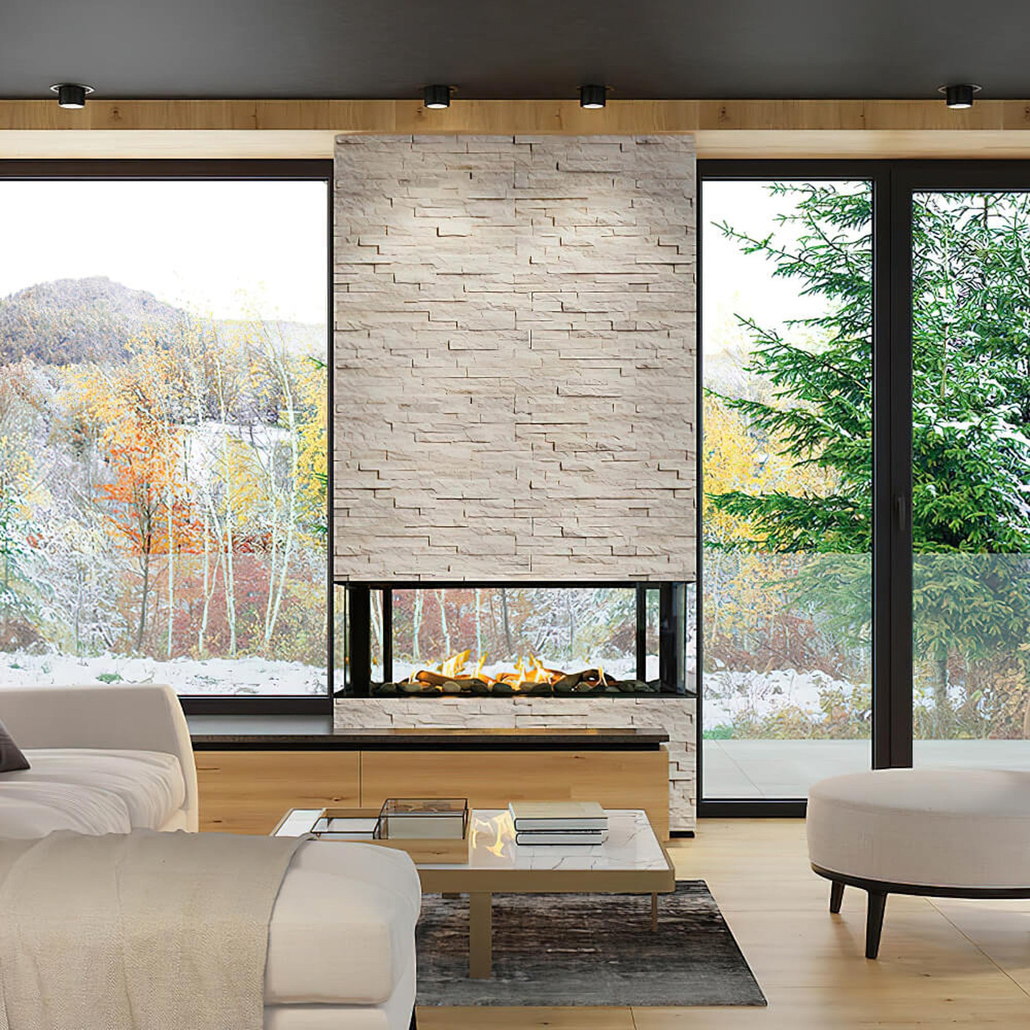 Sierra Flame Lyon - 48" 4 Sided See Trough Fireplace