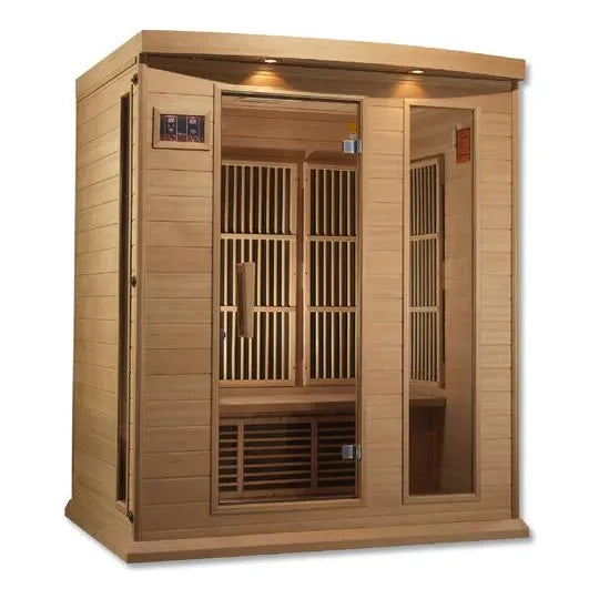 Golden Designs Sauna Maxxus 3-Person, Low EMF (Under 8MG) FAR Infrared Sauna (Canadian Hemlock)
