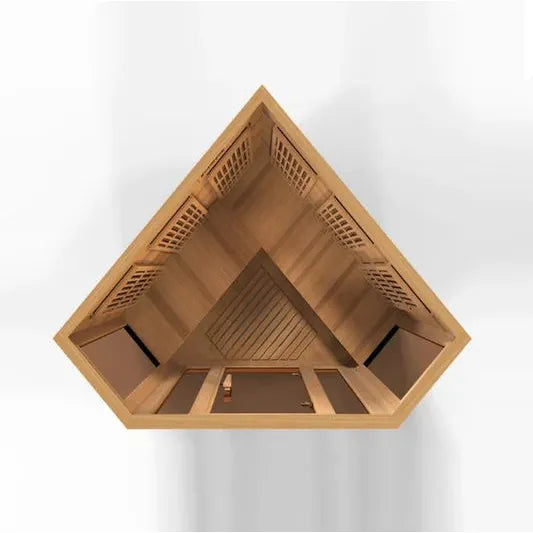 Golden Designs Maxxus 3-Person Corner Near Zero EMF (Under 2MG) FAR Infrared Sauna (Canadian Red Cedar)