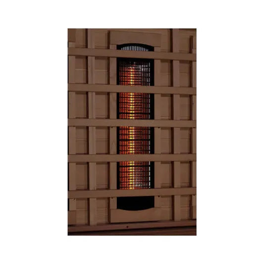 Golden Designs 3-Person Full Spectrum PureTech Near Zero EMF FAR Infrared Sauna with Himalayan Salt Bar