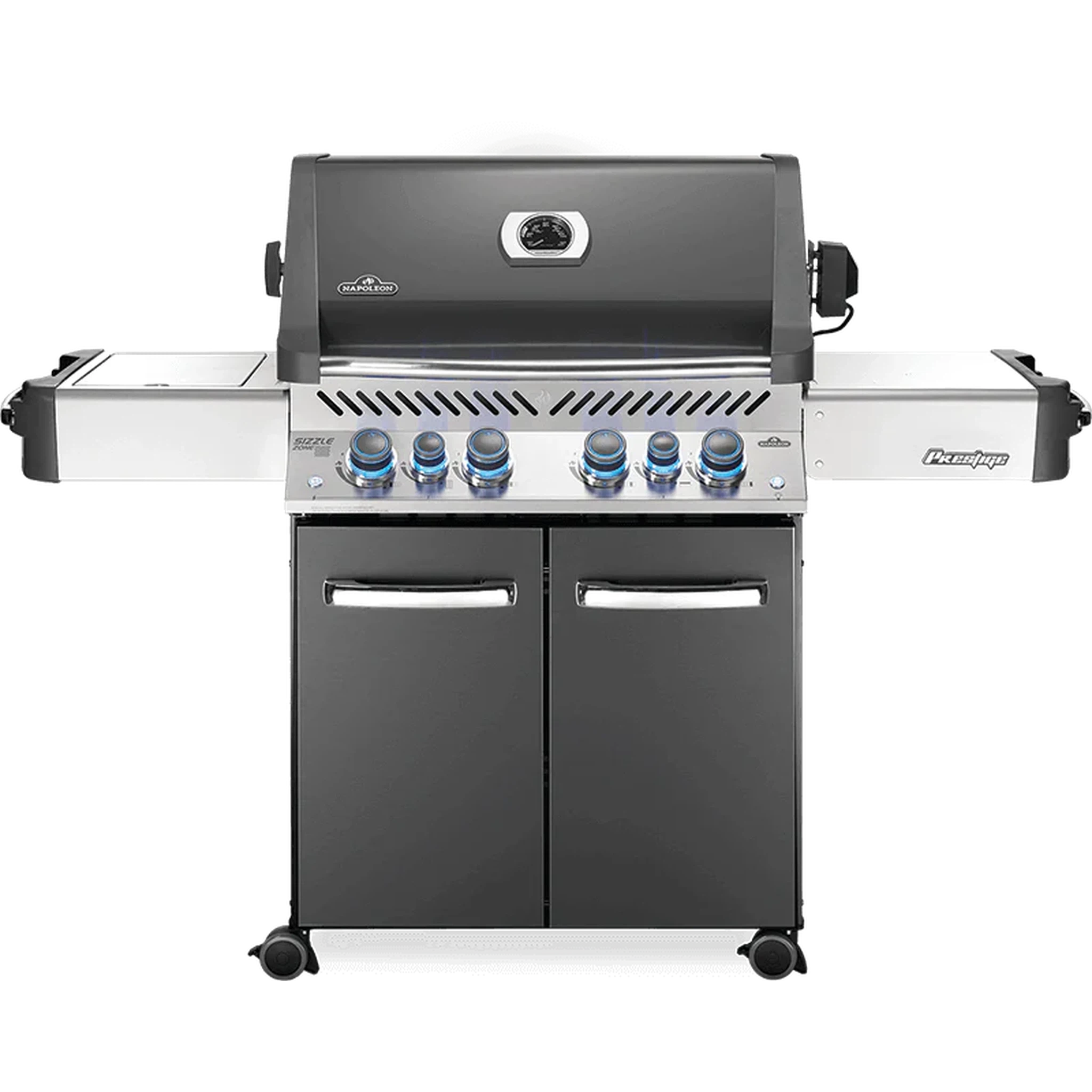 Napoleon Prestige 500 RSIB- Freestanding Gas Grill with Infrared Rear Burner and Infrared Side Burner and Rotisserie Kit