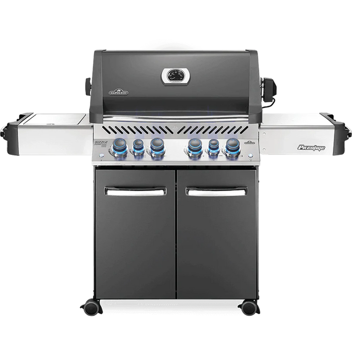Napoleon Prestige 500 RSIB- Freestanding Gas Grill with Infrared Rear Burner and Infrared Side Burner and Rotisserie Kit