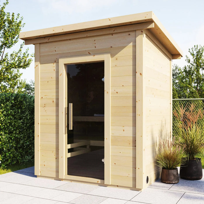 SaunaLife 4-Person Traditional Outdoor Cabin Sauna | Model G2