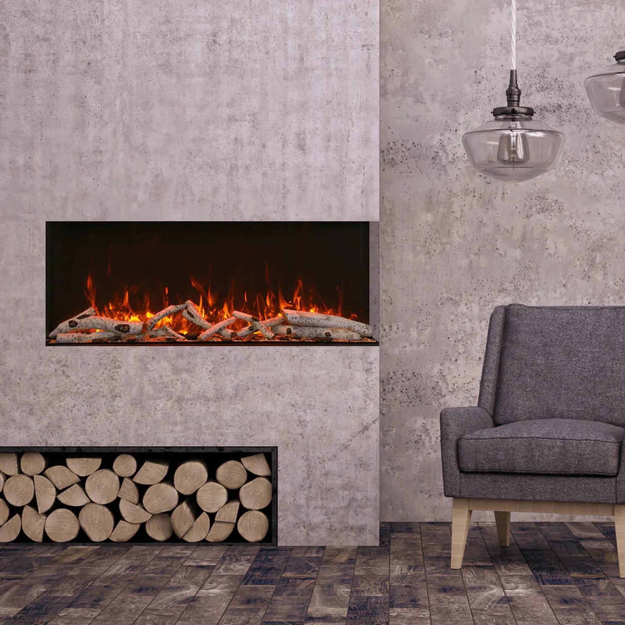 Amantii True View XL Extra Tall - 3 Sided Electric Fireplace