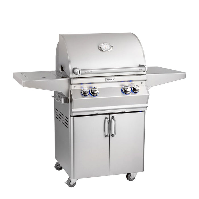 Fire Magic Grill 24" 2-Burner Aurora A430s Gas Grill w/ Single Side Burner & Analog Thermometer