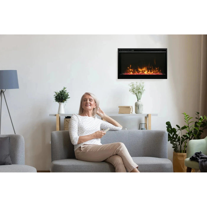 Amantii - Traditional Xtra Slim Smart Built-in/Wall Mounted Electric Fireplace