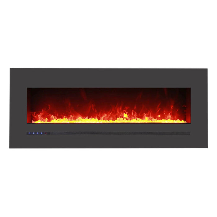 Amantii Wall Mount / Flush Mount Electric Fireplace with a Steel Surround and Glass Media