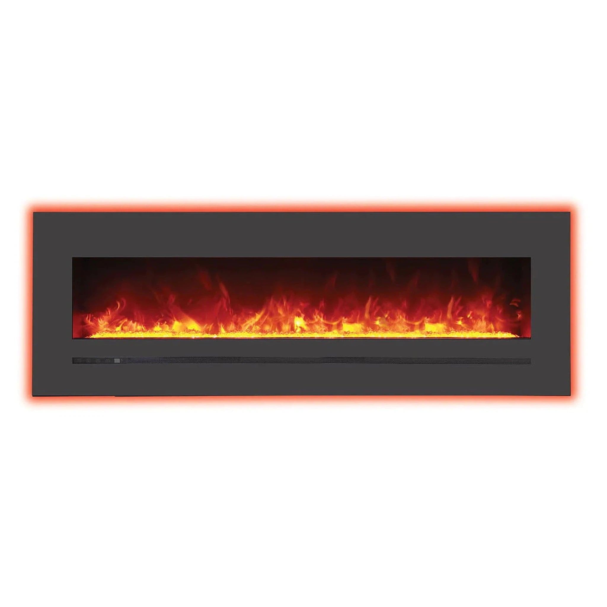 Amantii Wall Mount / Flush Mount Electric Fireplace with a Steel Surround and Glass Media