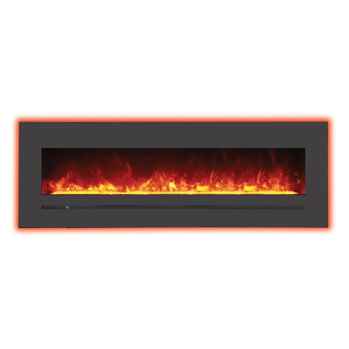 Amantii Wall Mount / Flush Mount Electric Fireplace with a Steel Surround and Glass Media