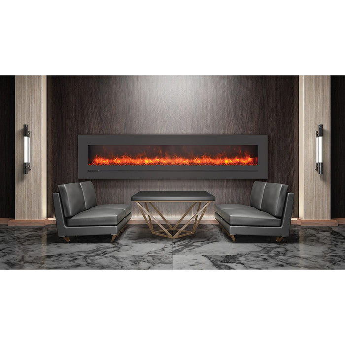 Amantii Wall Mount / Flush Mount Electric Fireplace with a Steel Surround and Glass Media