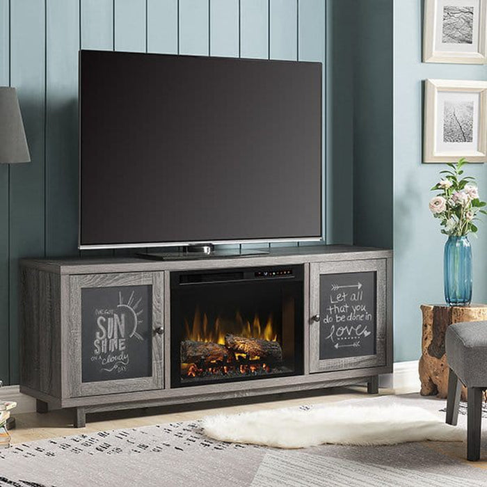 Dimplex - Jesse Media Console Electric Fireplace with Glass Ember Media Bed
